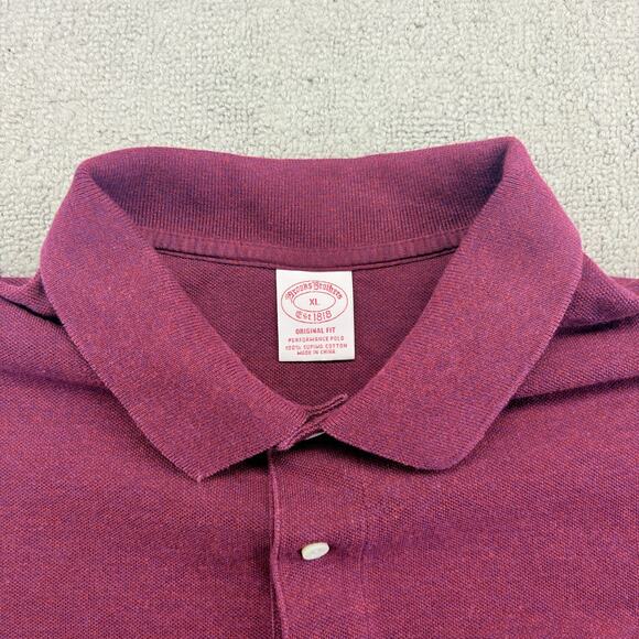 Brooks Brothers Long Sleeve Polo Shirt Men's XL Red Original Fit Supima Cotton - Picture 3 of 6
